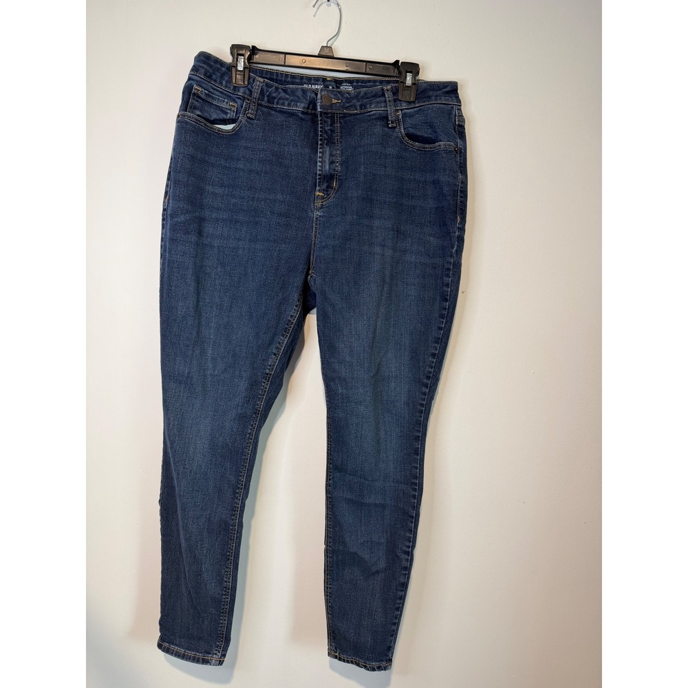 Old Navy Rockstar Super Skinny High Rise Jeans Dark Wash Blue Size 18